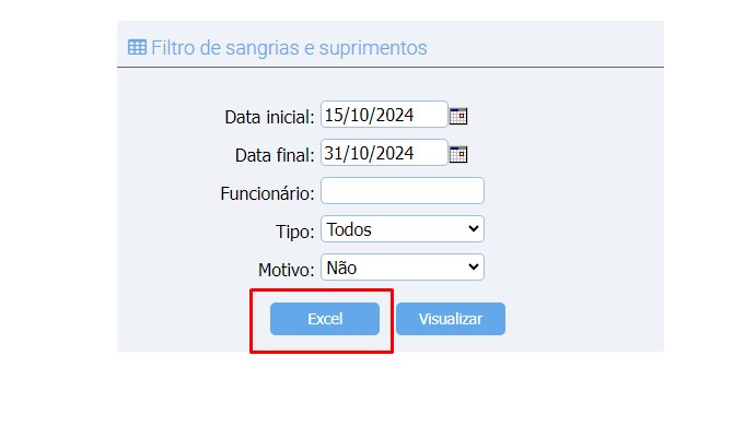 www.help.atendesmart.com.br-image-image Atualização ATENDESMART – 28/11/2024 – 4º Item – Implementado o botão EXCEL no Relatório de Sangria/Suprimento